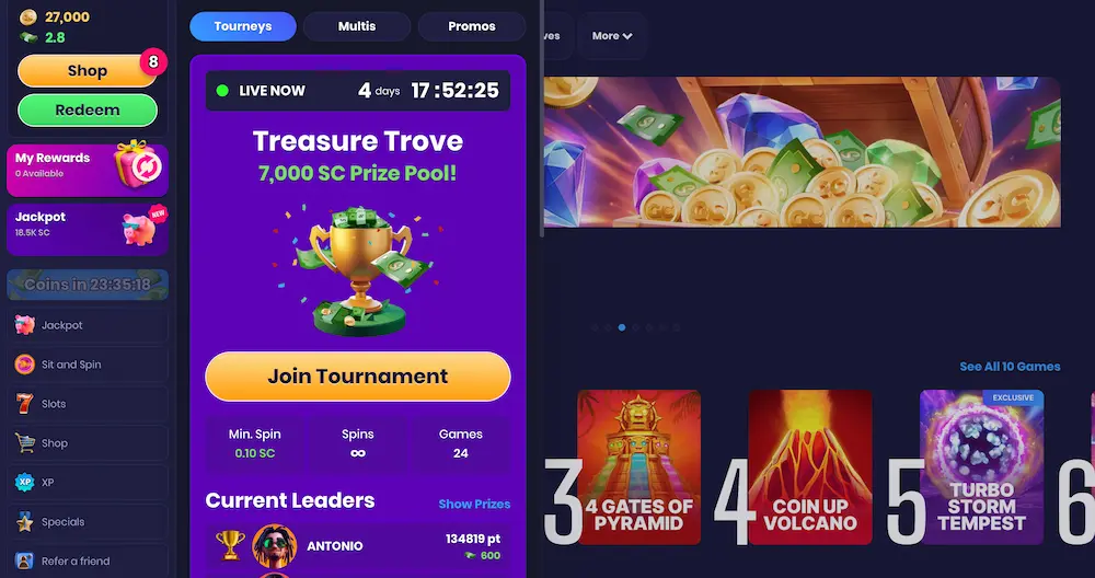 Spree Casino Bonuses and Tournaments