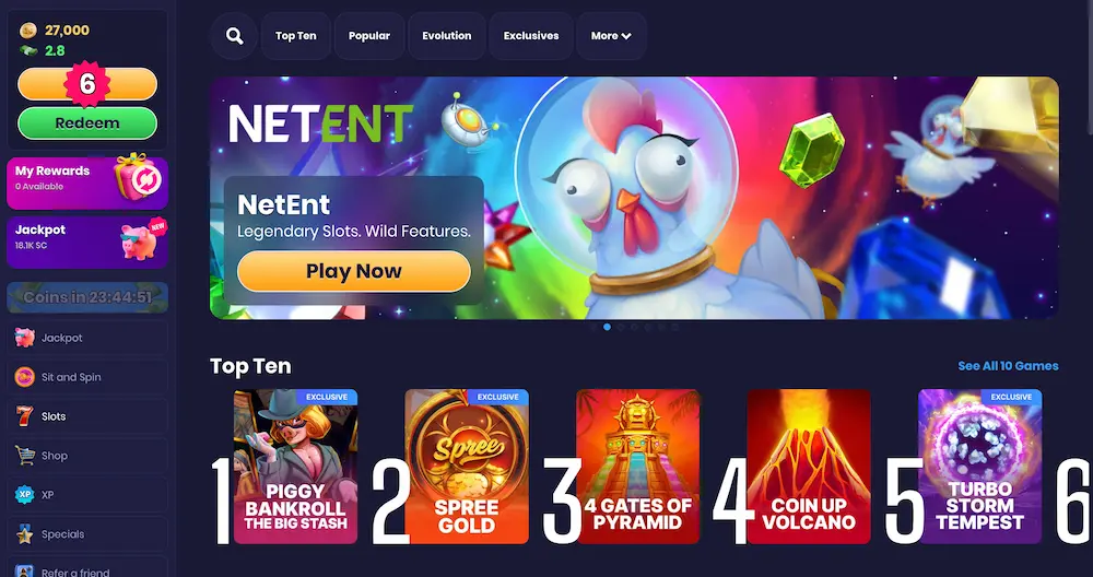 spree casino interface
